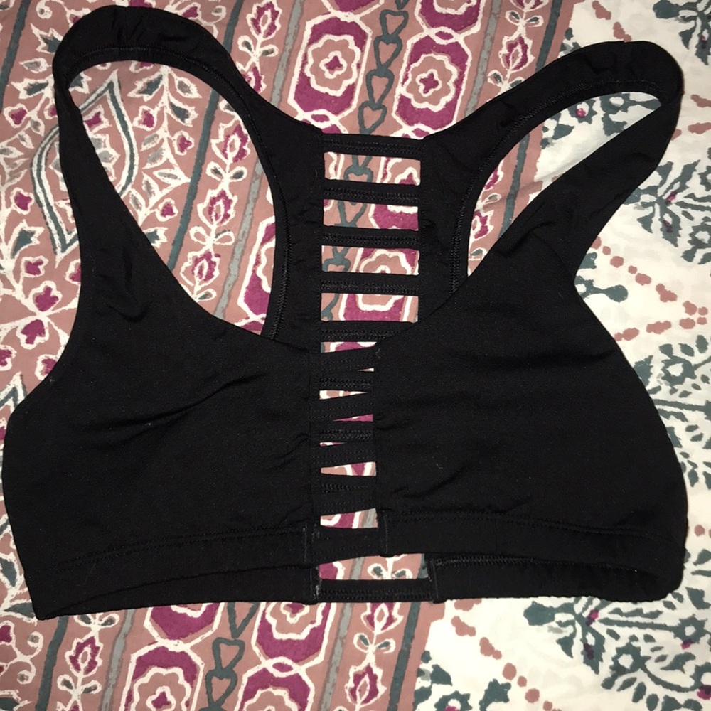 PINK cage sports bra - black, size small